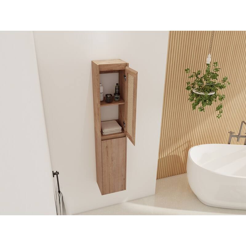 MEDUNJESS Bathroom Side Cabinet, Float Mounting Design