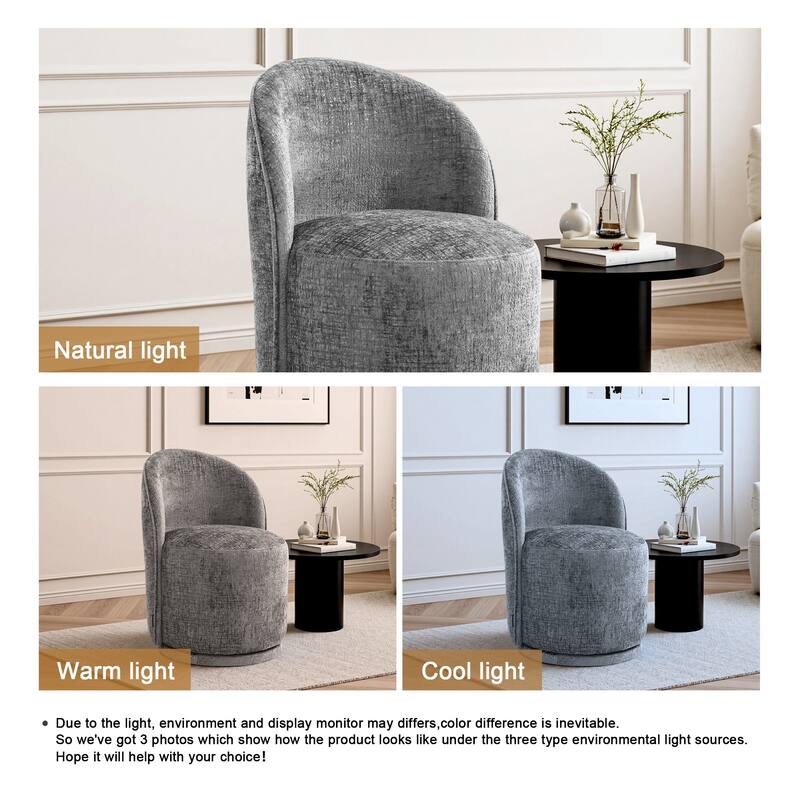 UIXE Modern Upholstered Swivel Armless Side Dining Chairs