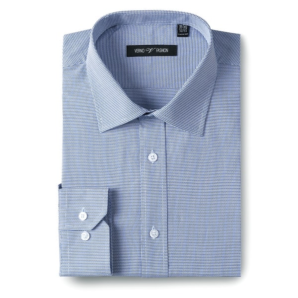 Cotton Long Sleeve Textured Dress Shirt 