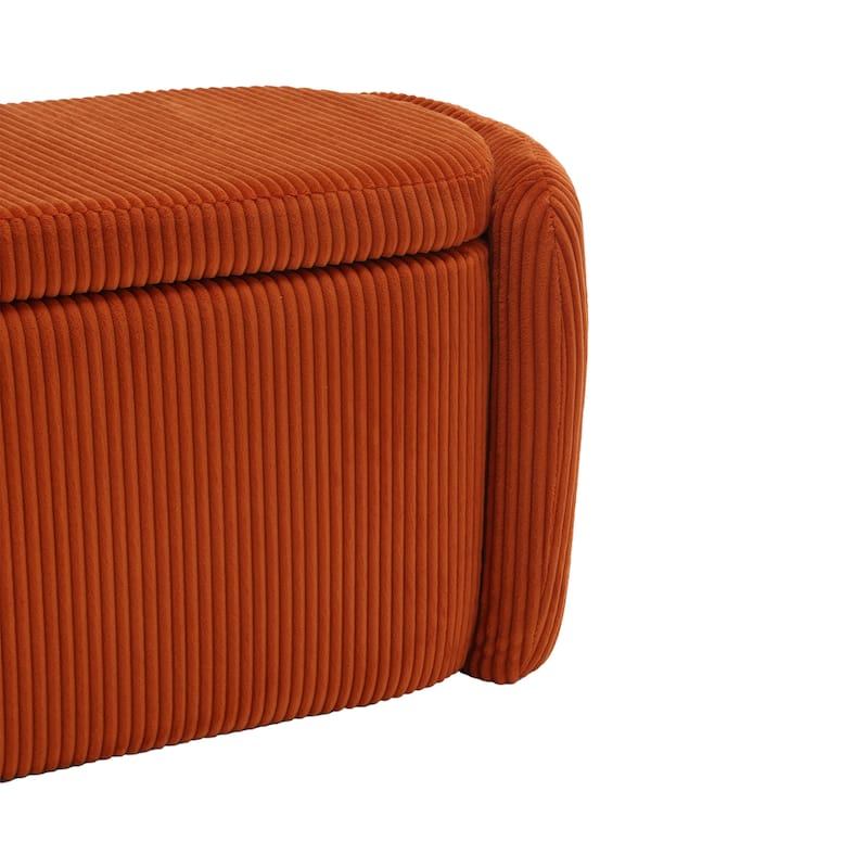 Entryway Upholstered Fabric Storage Ottoman