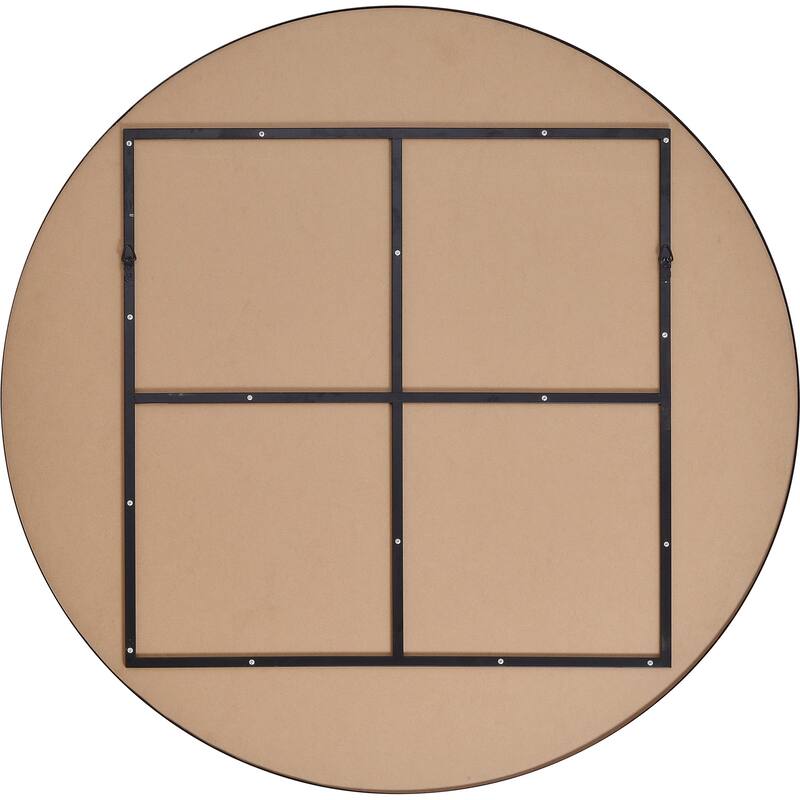 Round Matte Framed Wall Mirror - 48" - Black