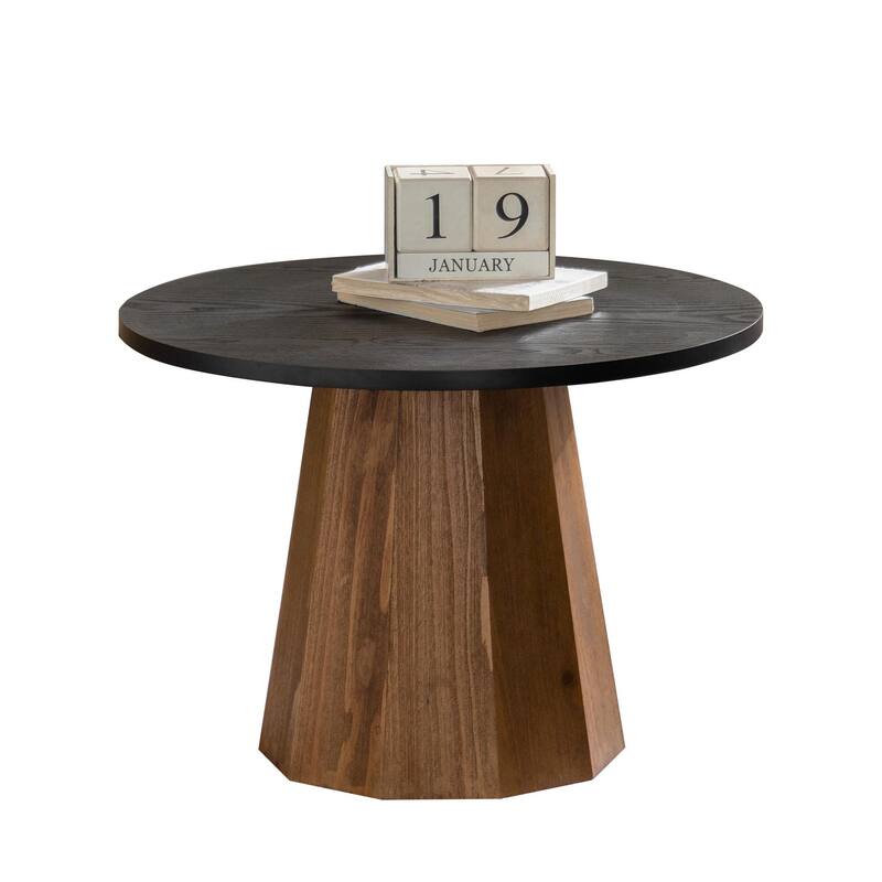 23.62" Wood Round Coffee Table for Living Room, Modern Circle Center Table Mid-Century Sofa Side Coffee Tables for Apartment
