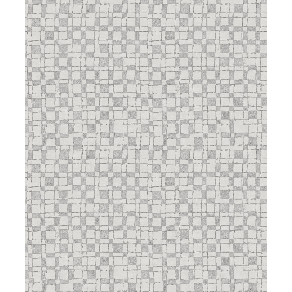 A-Street Prints Sarni Platinum Grid Wallpaper