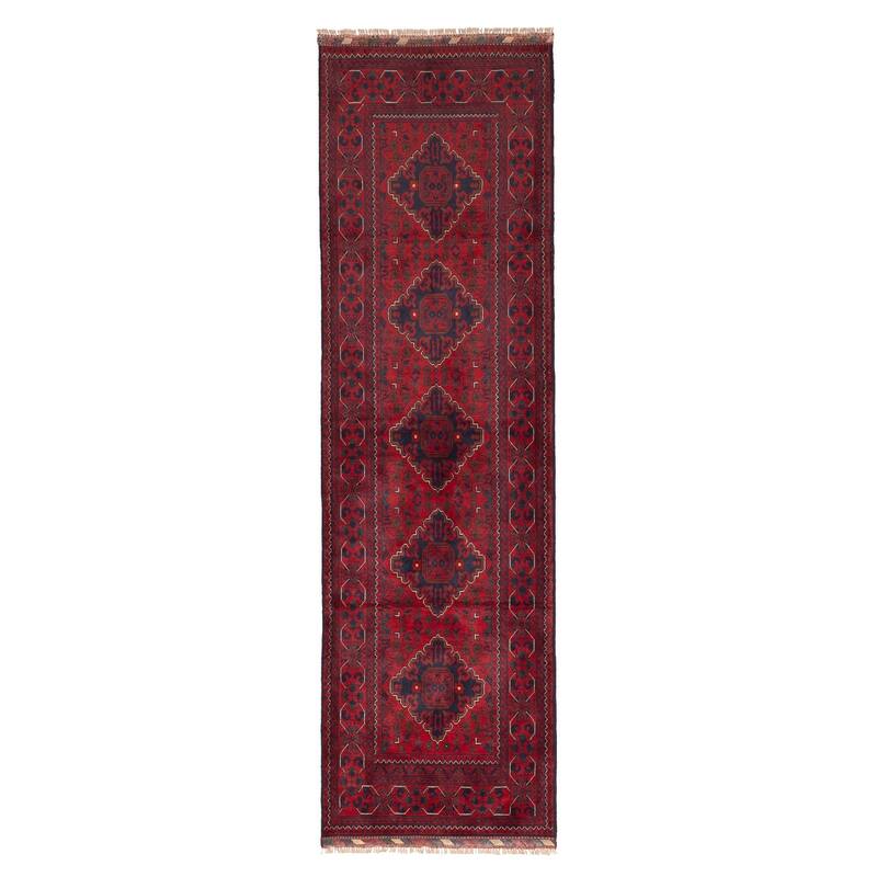 ECARPETGALLERY Hand-knotted Finest Khal Mohammadi Red Wool Rug - 2'9 x 9'9