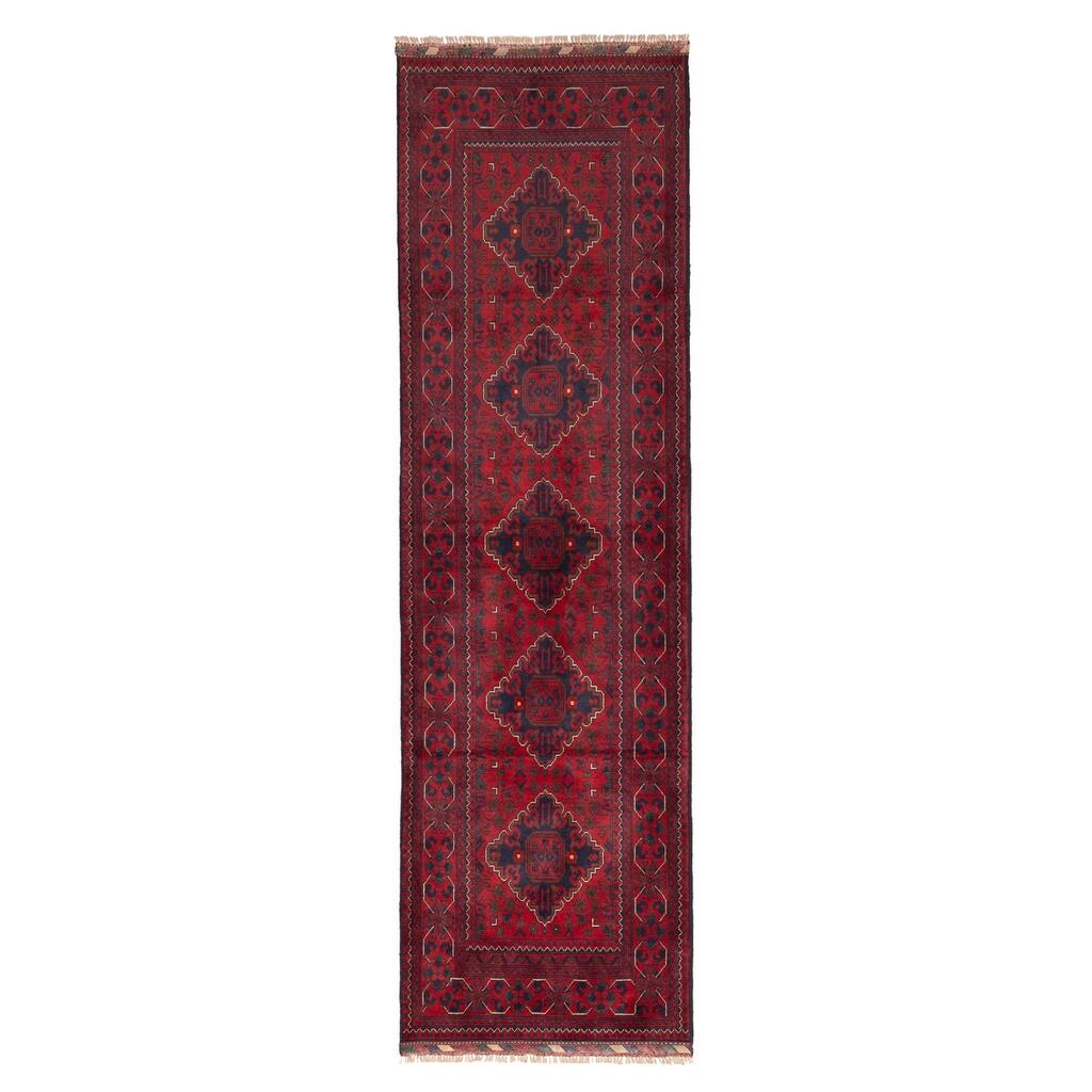 ECARPETGALLERY Hand-knotted Finest Khal Mohammadi Red Wool Rug - 2'9 x 9'9