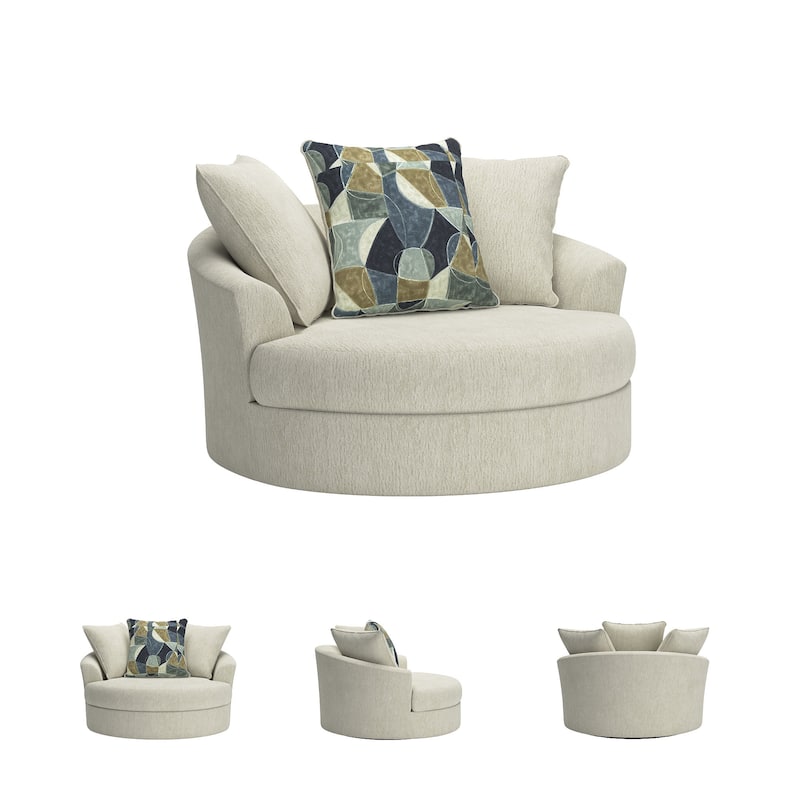 Signature Design by Ashley Maxon Place Oversized Swivel Accent Chair - 56"W x 55"D x 35"H