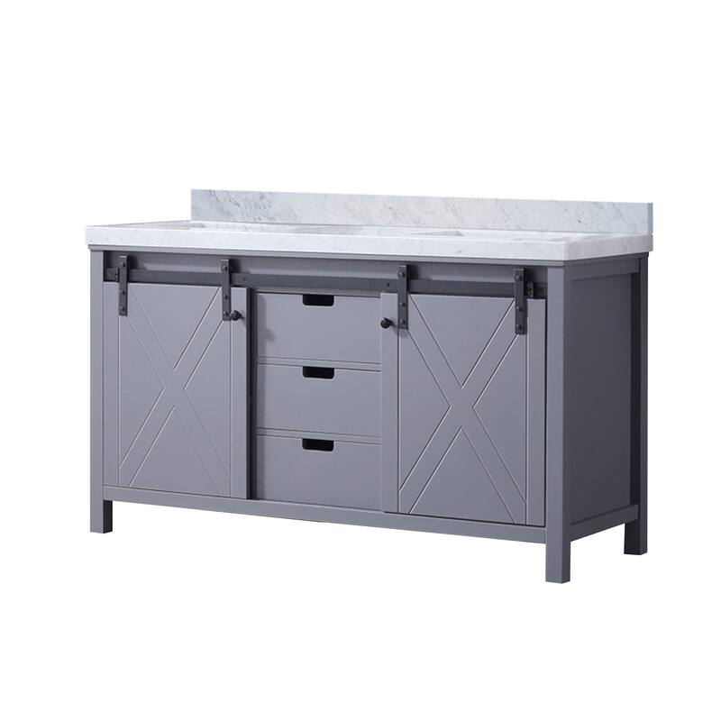 Marsyas Bath Vanity and Carrara Marble Countertop