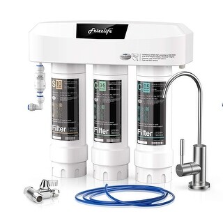 Under Sink Water Filter System with Brushed Nickel Faucet, NSF/ANSI 53 ...