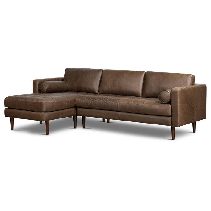 Poly & Bark Napa 104.5" Left Sectional Sofa - Full Grain Genuine Italian Leather