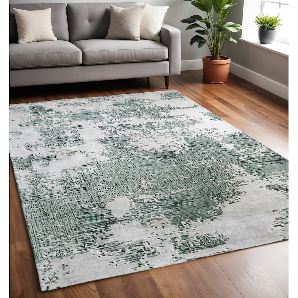 HomeRoots Abstract Bohemian Rectangle Area Rug - 96.00 in. x 60.00 in. x 0.59 in.