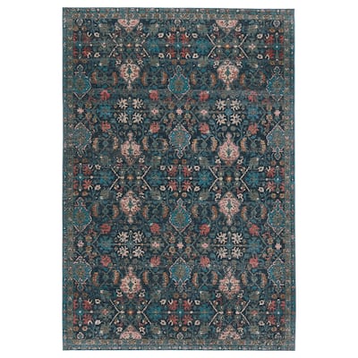 Lisana Indoor/ Outdoor Trellis Dark Blue/ Multicolor Area Rug