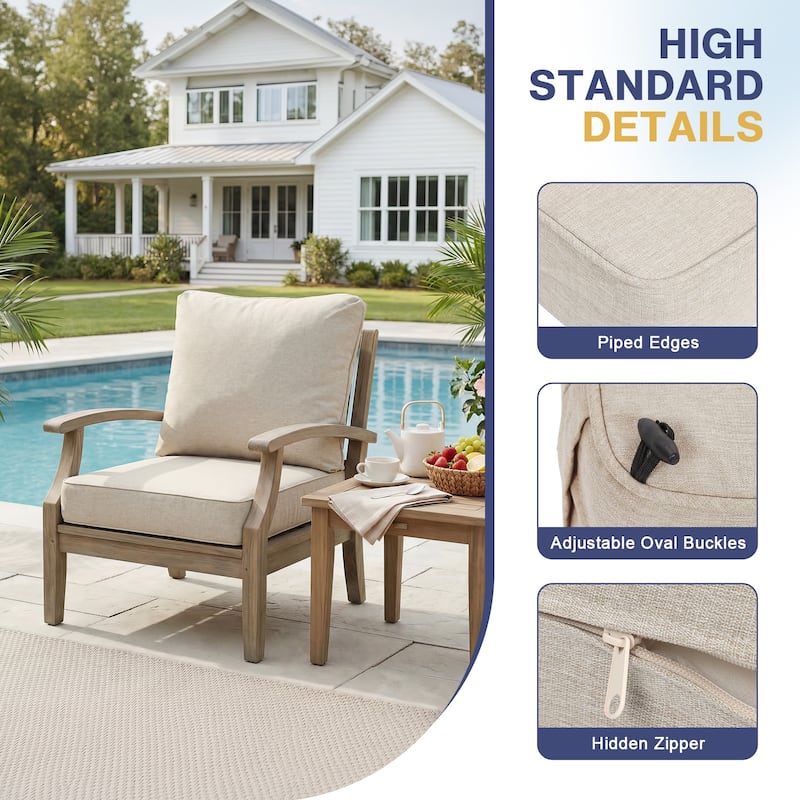 Aoodor Outdoor Seat/Back Cushion Set of 2