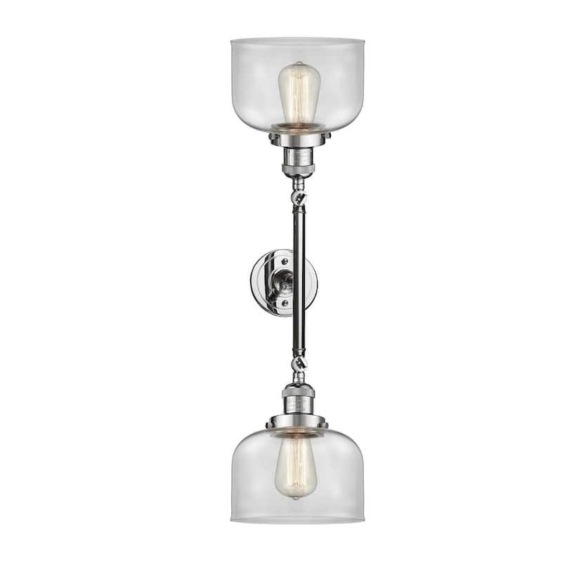 Innovations Lighting Large Bell 2 Light 23" Wide Bathroom Vanity Light - Polished Chrome / Clear