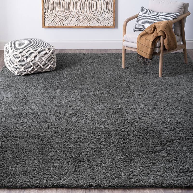 Sohni Shag Farmhouse Solid Color Indoor Area Rug