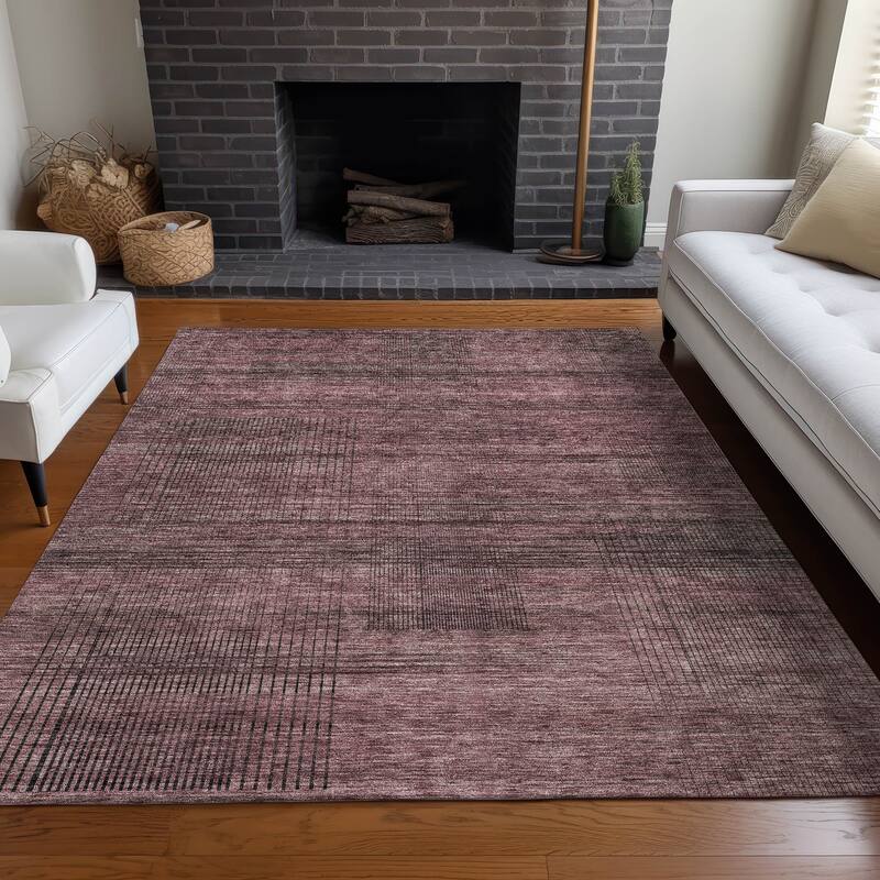 Premium Washable Super Soft Solid Hatches Mayfield Rug - Merlot - 2' 6" x 3' 10" - Rectangle