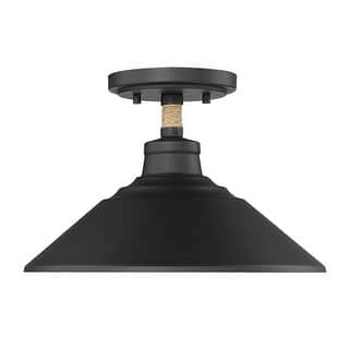 Golden Lighting Journey 1-light Semi-Flush Mount in Natural Black