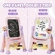 preview thumbnail 2 of 3, Kids Height Adjustable Double Side Magnetic Art Easel-Purple - 24" x 19" x 43"(L x W x H)