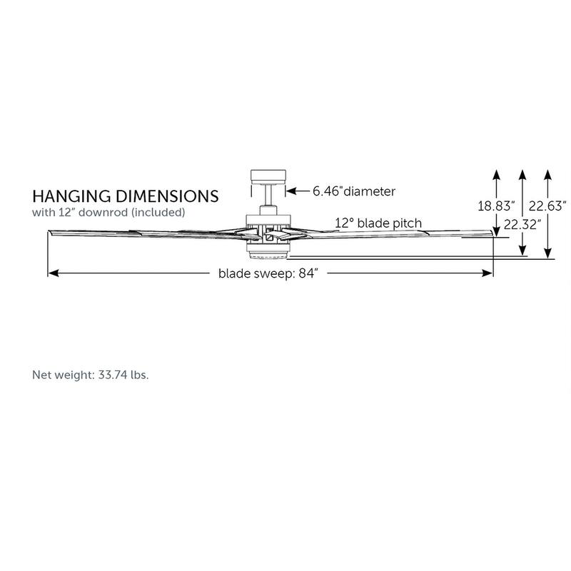 Fanimation Odyn Custom Indoor/Outdoor Smart Ceiling Fan Motor LED Light Kit and Remote - Brushed Nickel