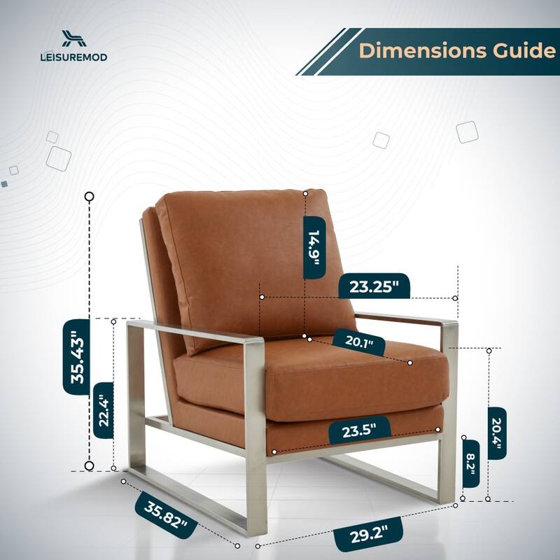 Jefferson Modern Velvet Accent Chair with Brushed Silver Frame, Plush Cushions, and Scratch-Resistant for Home or Office - 29.2