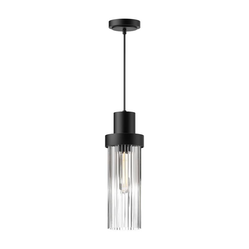Alora Lighting PD435605CR Kent 5" Wide Mini Pendant with Clear Ribbed - Chrome