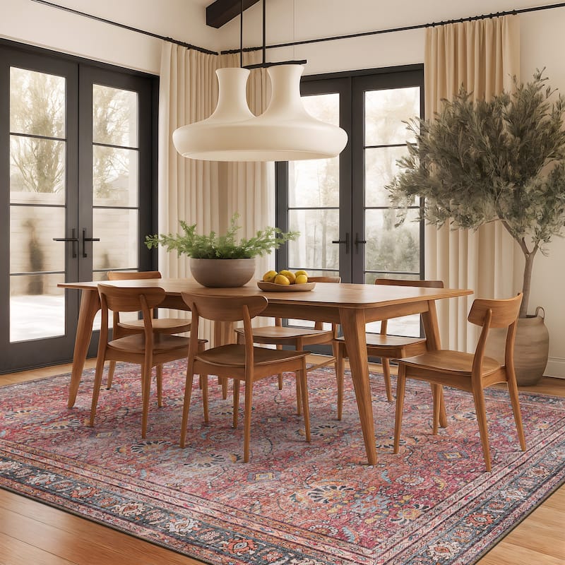 World Rug Gallery Vintage Inspired Machine Washable Non Slip Area Rug