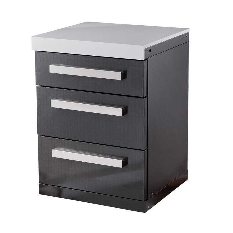 Mont Alpi MADRW-BSS Extra Storage Soft-Closing 3-Drawer Slides Stainless Steel Cabinet Module for MAi805-BSS Black Series Grills
