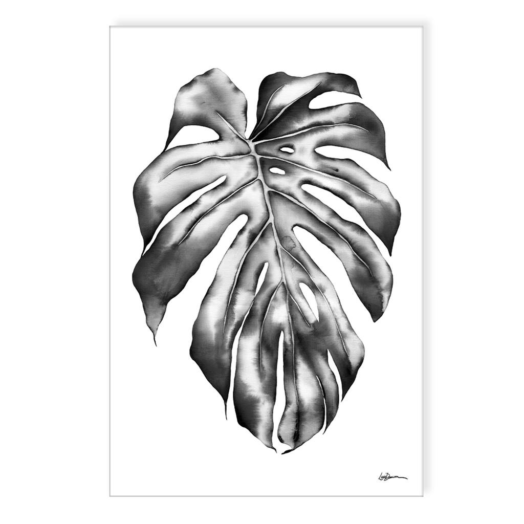 'Black Monstera Leaf' Canvas Wall Art by Laurie Duncan
