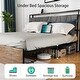 preview thumbnail 2 of 7, Bed Frame, Ergonomic Headboard with Drawers,Charging Station LED,Outlets,USB