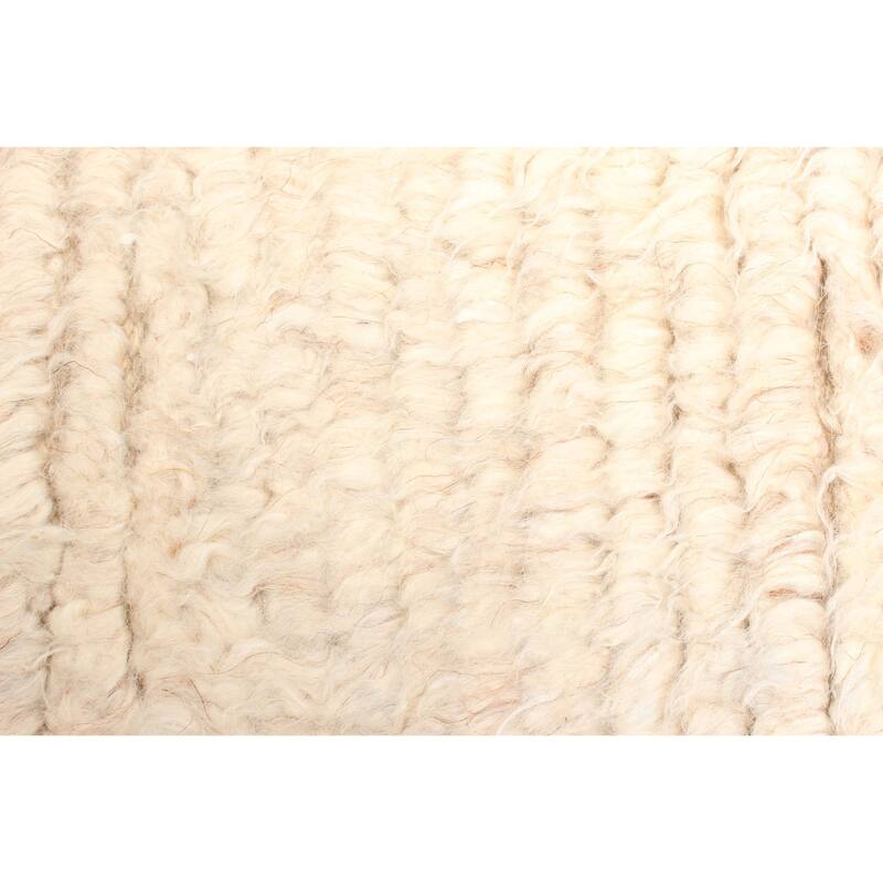 ECARPETGALLERY Hand-knotted Tangier Cream Wool Rug - 5'8 x 7'10