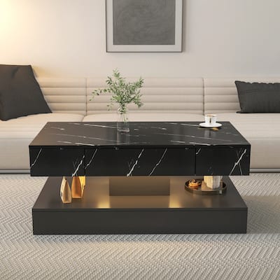 16.93IN High LED Coffee Table with Storage