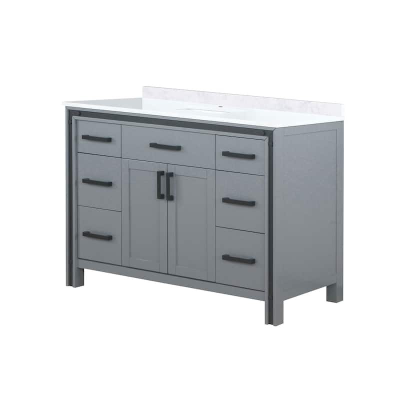 Ziva 48 in W x 22 in D White Bath Vanity and White Quartz Top