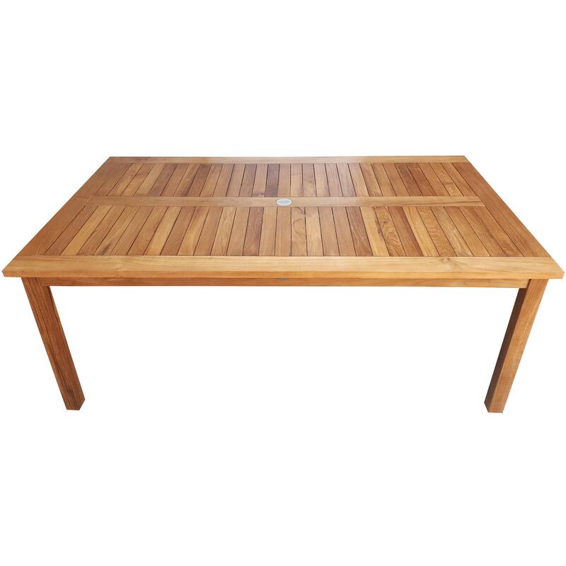 Chic Teak Bermuda Rectangular Teak Wood Patio Bistro Dining Table, 71 x 35 inch (Table Only)