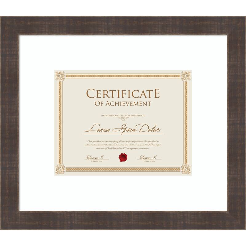 Whiskey Brown Rustic Framed Picture Frame, Photo Frame - 17x14.5 Matted to 11x9