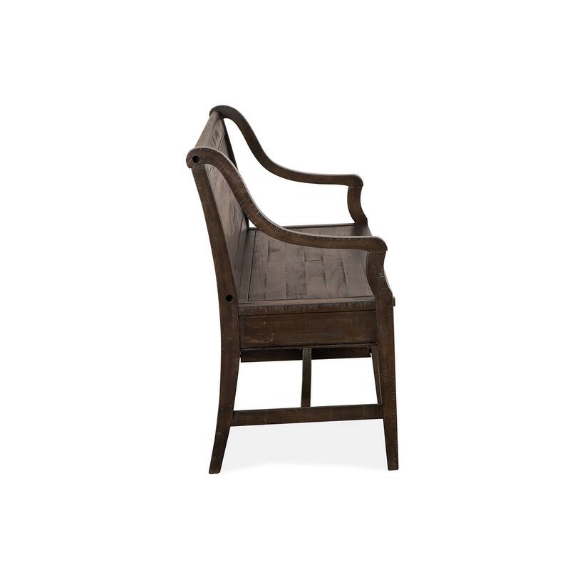 Magnussen Home Westley Falls Graphite Bench - 66''W x 21''D x 34.38''H