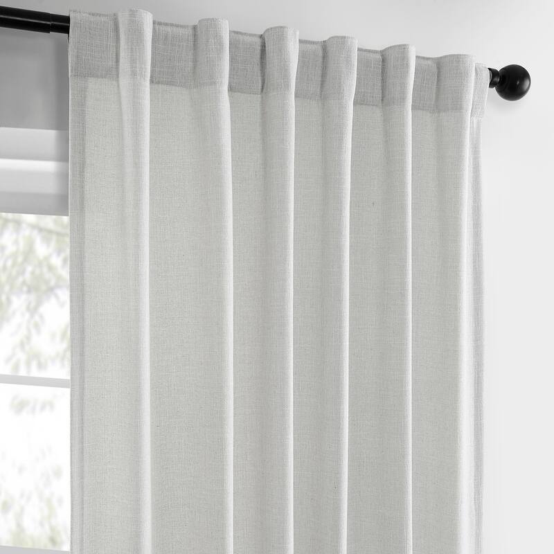 Exclusive Fabrics Basic Faux Linen Curtain Pair - 2 Panels - Light Filtering Window Curtains