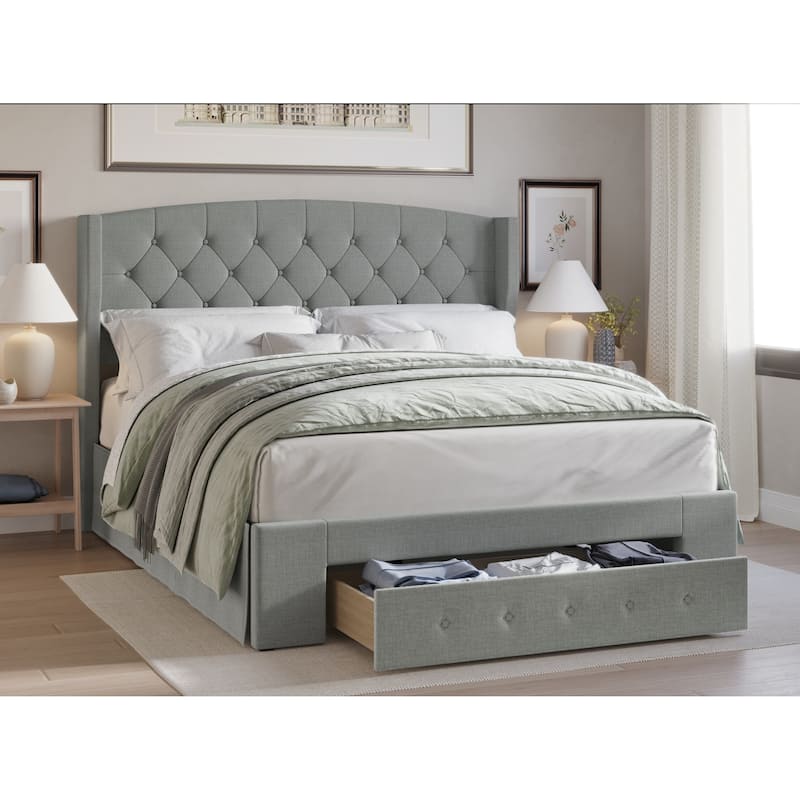 Fauna Tufted Upholstered Storage Panel Bed