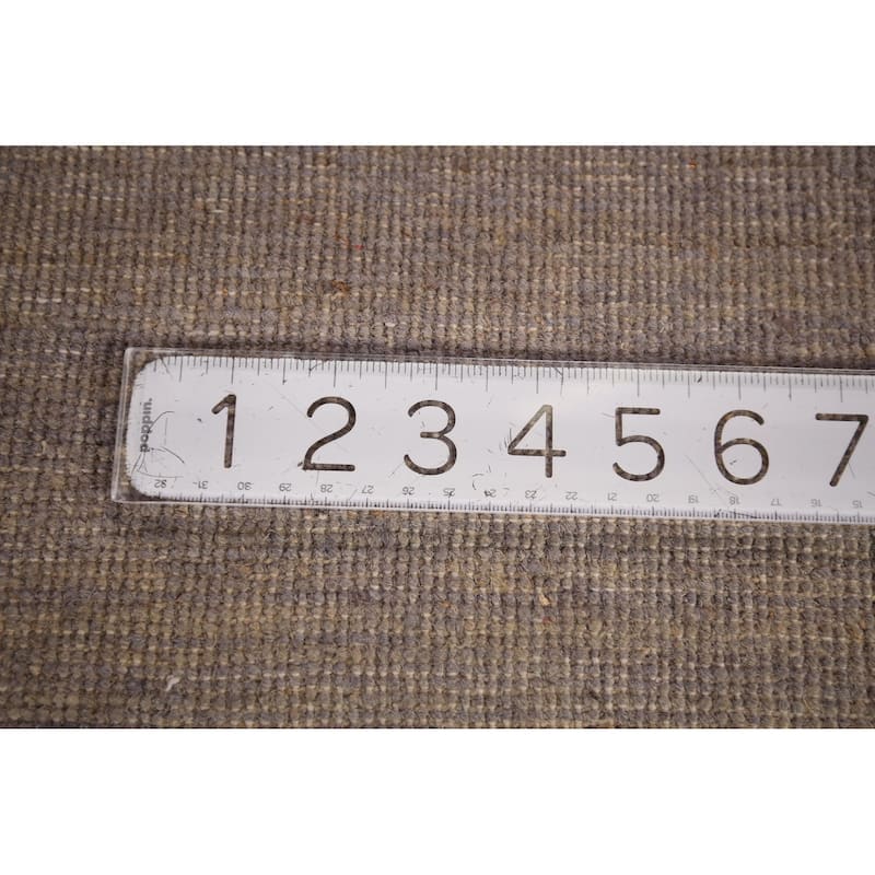 Gray & Beige Gabbeh Modern Area Rug Hand-Knotted Wool Carpet - 4'9" x 6'5"