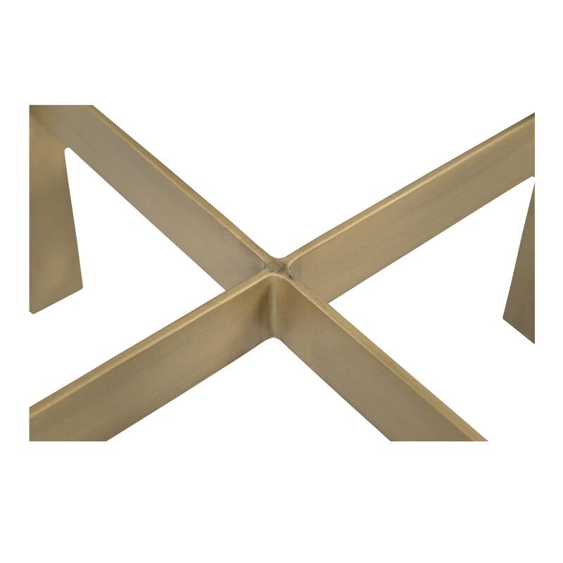 NADAAL STUDIOS Caelin Side Table, White Marble Top with Iron Base and Metal-Rim Edge, White