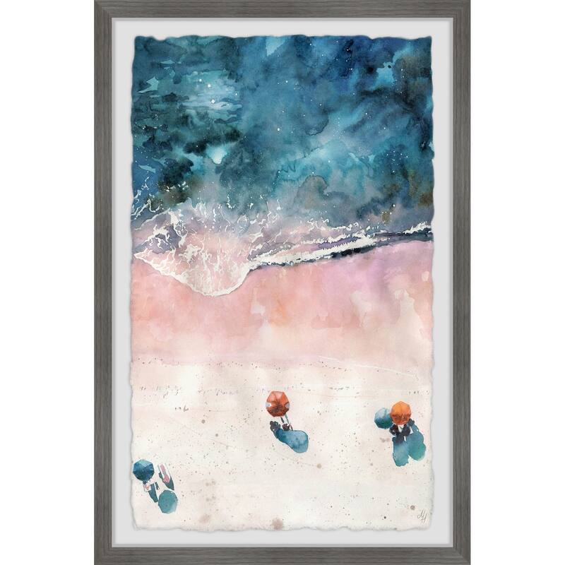 Beach Scene Framed Painting Print - Coastal Wall Art Decor - Victorian Style Home Decor