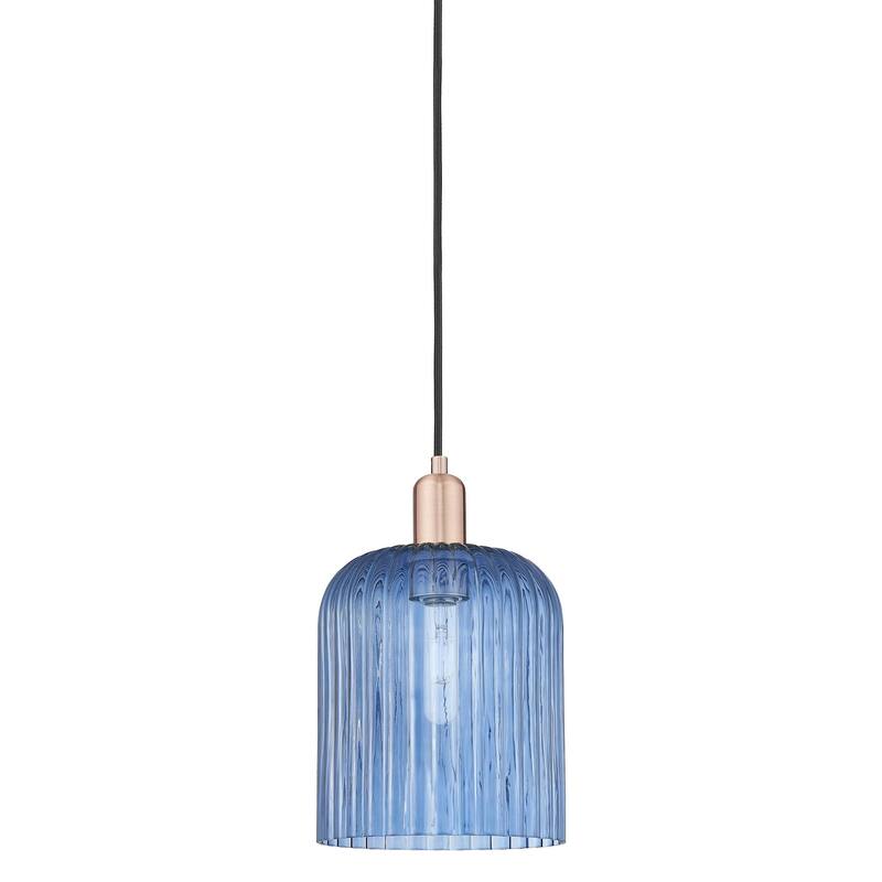 Innovations Lighting 716-1P-14-8 Bridal Veil Pendant Bridal Veil 8" - Antique Copper / Blue