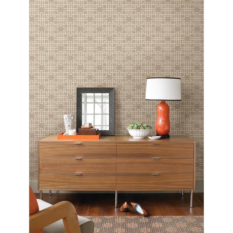 Advantage Mana Beige Trellis Wallpaper - 20.9in x 396in x 0.025in - 20.9in x 396in x 0.025in