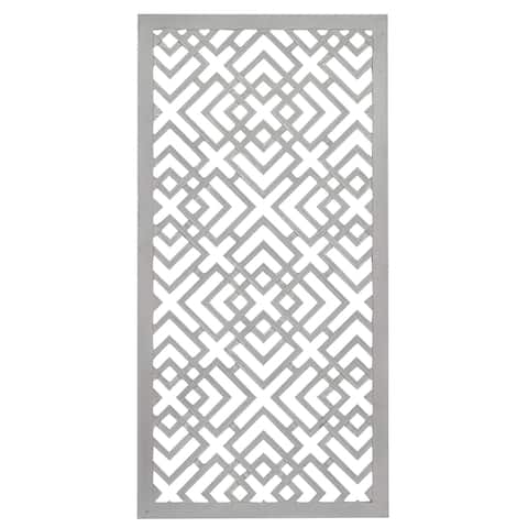 Off White Wood Farmhouse Geometric Abstract Wall Panel Décor
