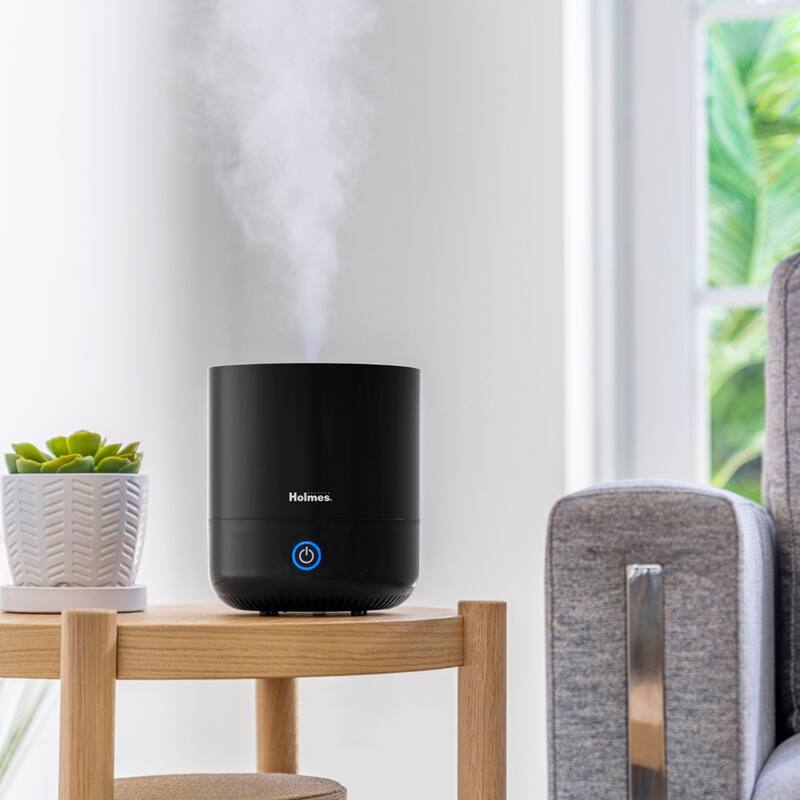 Ultrasonic 0.36 Gallon Cool Mist Top Fill Antimicrobial Humidifier in Black