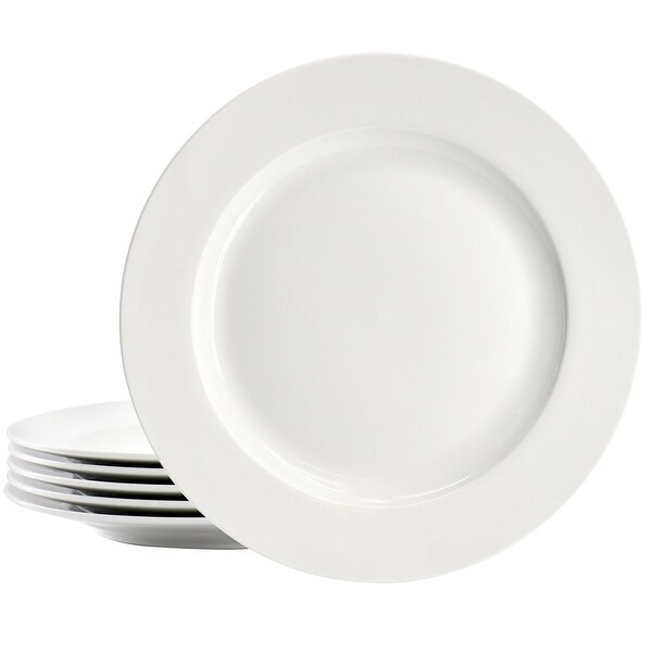 Our Table Simply White 6 Piece 11 Inch Round Porcelain Dinner