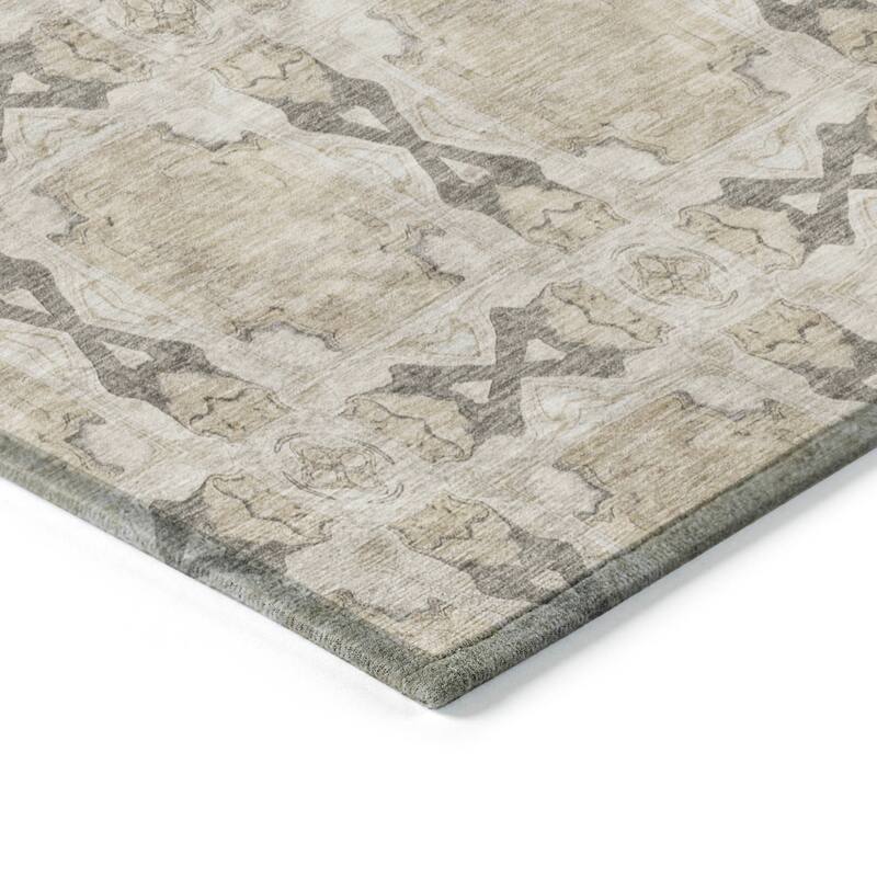Machine Washable Indoor/ Outdoor Boho Medallions Chantille Rug