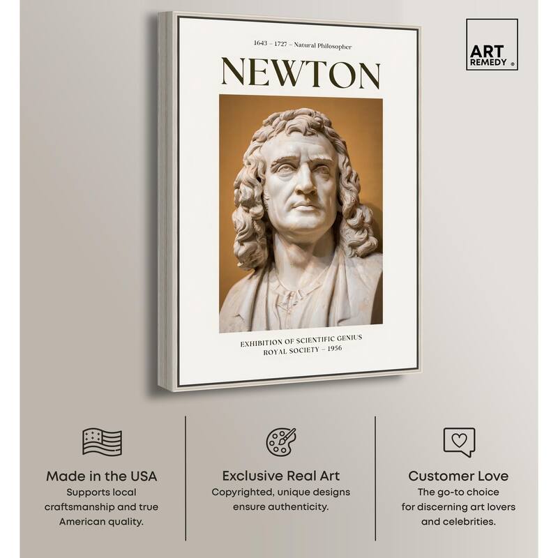 Newton's Likeness in Marble Canvas by Art Remedy