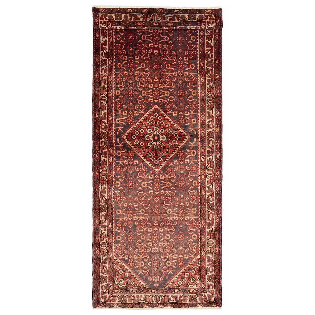 ECARPETGALLERY Hand-knotted Andelz Navy Wool Rug - 3'8 x 9'8