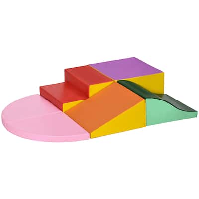 Qaba 6-Pieces Foam Climbing Blocks for Toddlers 1-3 Years, Soft Play Structures for Climb and Crawl