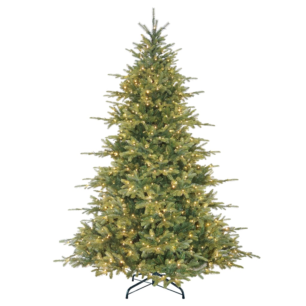 Puleo International 7.5' Pre-Lit Artificial Norwood Fir Tree with 1200 Dual-Color LED Lights