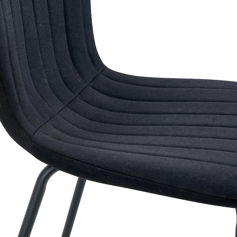 Roomfitters Minimalist Dining Chairs with Black Metal Legs, Upholstered Modern Seat Set of 4 for Interior Décor